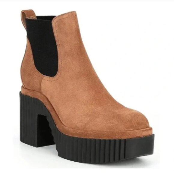Gianni Bini Ryker Suede Lug Sole Platform Booties - Picture 1 of 6